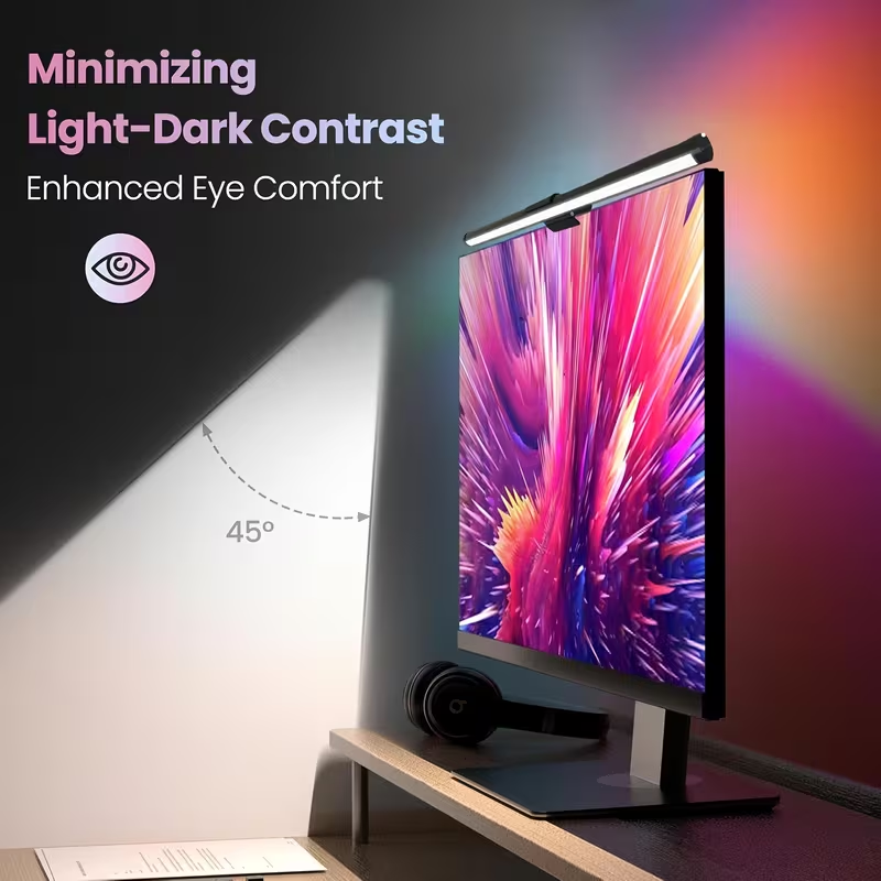 Gaming Accessories Led - モニターライトバー LEDコンピュータースクリーン吊り下げライト RGB雰囲気テーブルランプ 無段階調光可能 仕事 学習