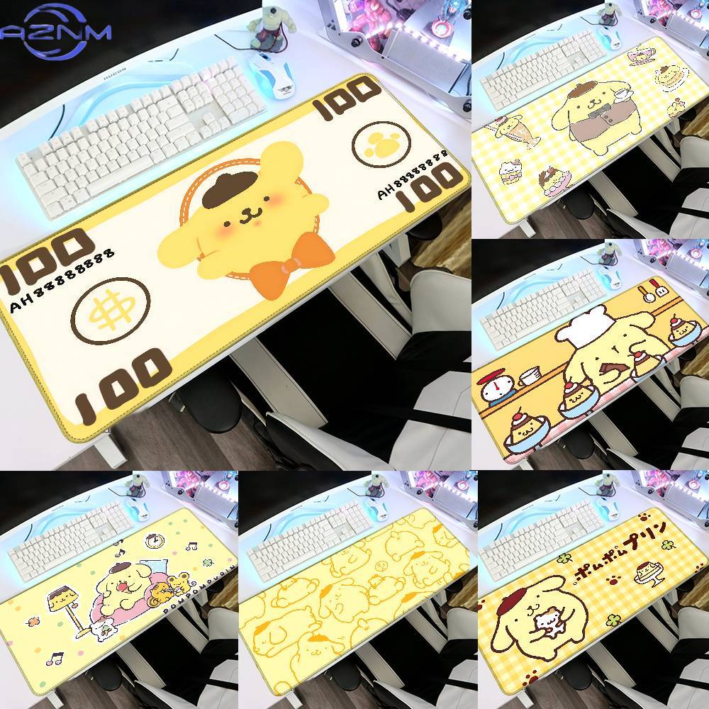 Gaming Accessories Table - かわいいP-ポムポムプリンマウスパッド、ゴム製厚手オーバーロックゲーミングテーブルマット、オフィスコンピューターキーボードパッド、PCマウスパッド