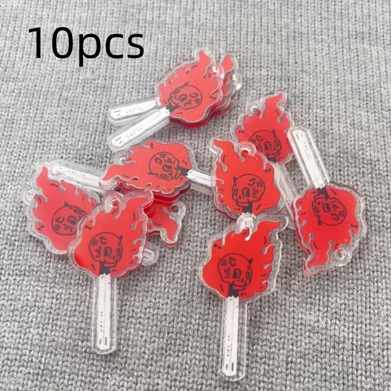 Gaming Accessories Gifts - 10個のアクリルスカルペンダント、DIYジュエリー作り、イヤリング、ネックレス、キーホルダーアクセサリー