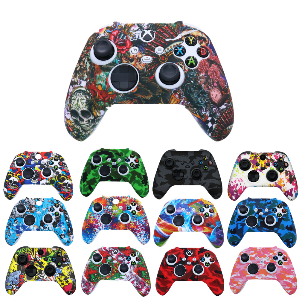 Gaming Accessories For Xbox Series X - シリコン保護ケース Xbox シリーズ X S コントローラジョイスティックアクセサリー滑り止めシェルカバースキンケースと親指グリップキャップ