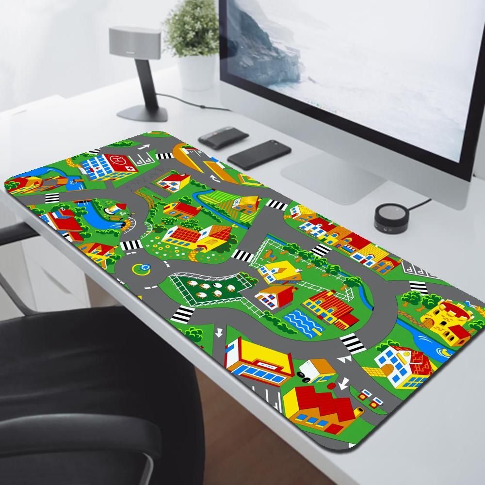 PCゲームセットアップアクセサリーシティロード漫画マウスパッ - Gaming Accessories For Your Desk のレビューと価格