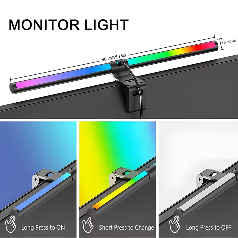 モニターライトバー LEDコンピュータースクリーン吊り下げラ - Gaming Accessories Led のレビューと価格