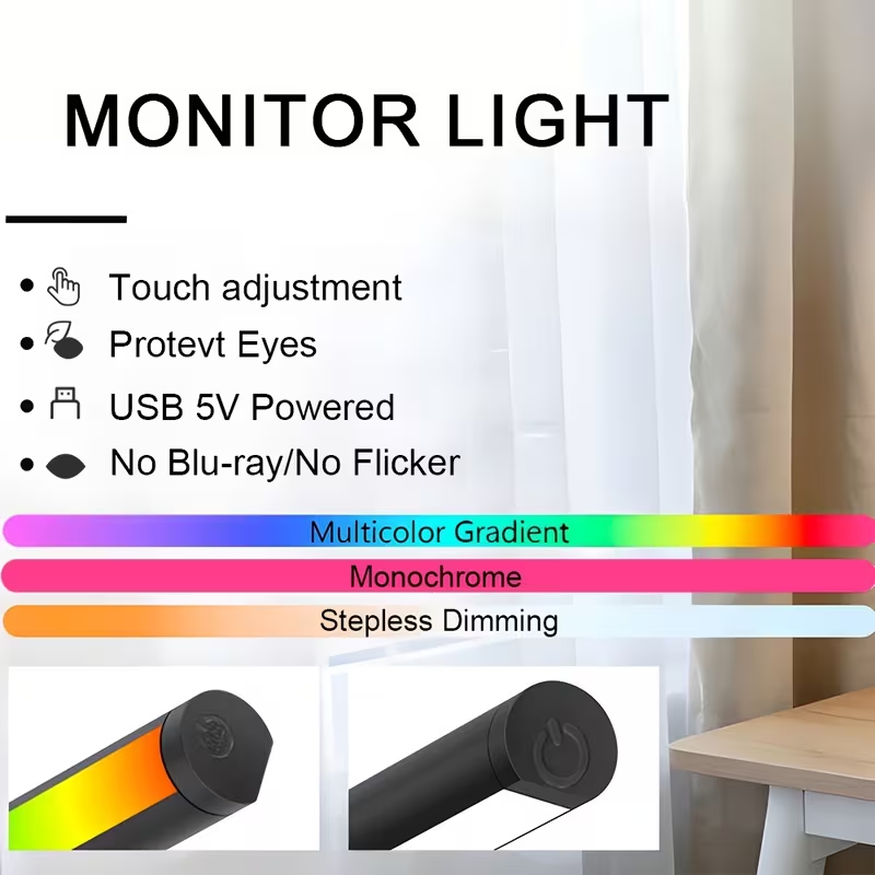 モニターライトバー LEDコンピュータースクリーン吊り下げラ - Gaming Accessories Led のレビューと価格