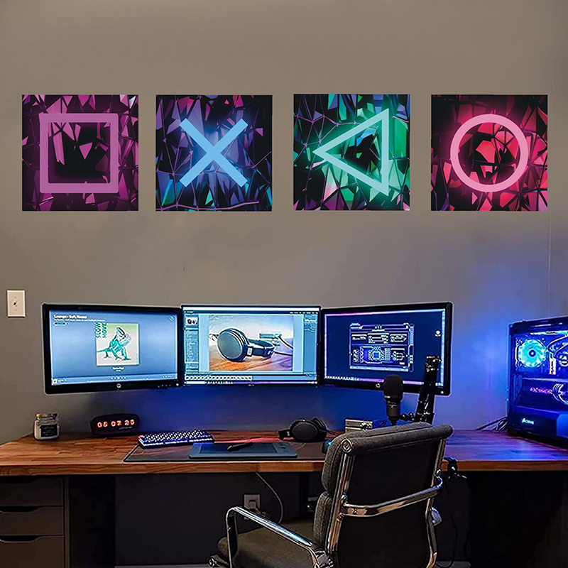 ゲームルームの壁の装飾,ポスター,ステッカー,接着剤,ネオン - Gaming Accessories Wallpaper のレビューと価格