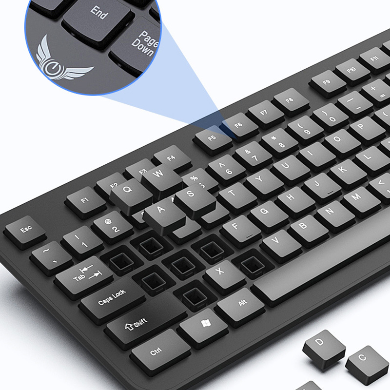 2.4Gワイヤレスキーボードマウスセット 104キー標準キー - Gaming Accessories Box のレビューと価格