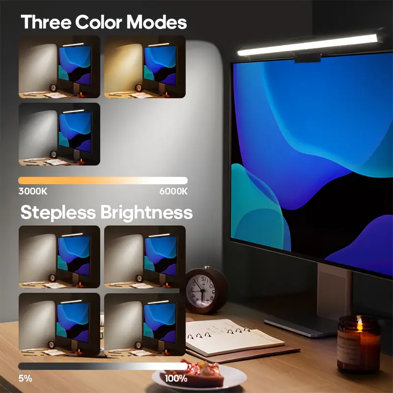 USB LEDデスクランプ スクリーンハンギングライト 曲面 - Gaming Accessories Led のレビューと価格