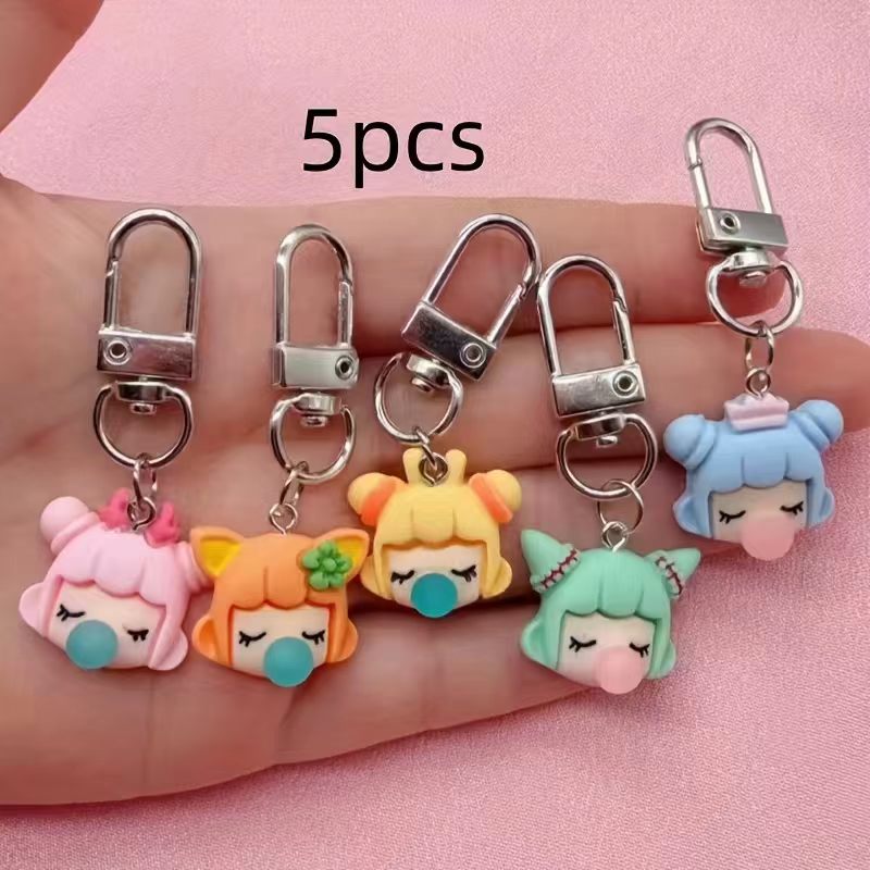 樹脂製の女の子キーホルダー5個セット、バッグや車のアクセサリ - Gaming Accessories Gifts のレビューと価格
