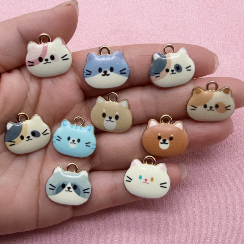 12個入りプリント猫ヘッド合金ドリップオイルペンダント、DI - Gaming Accessories Gifts のレビューと価格